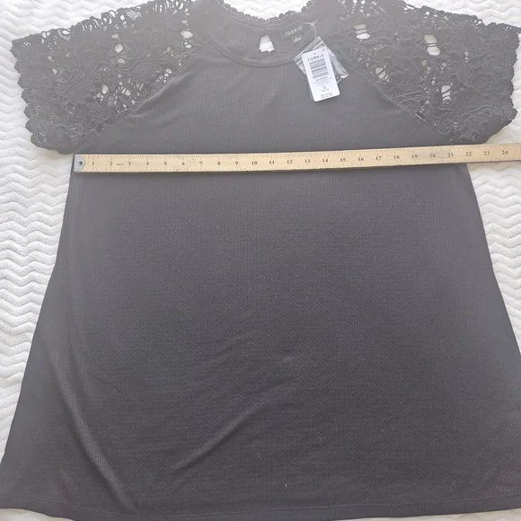 Torrid Black Lace Sleeve Blouse - Picture 2 of 5